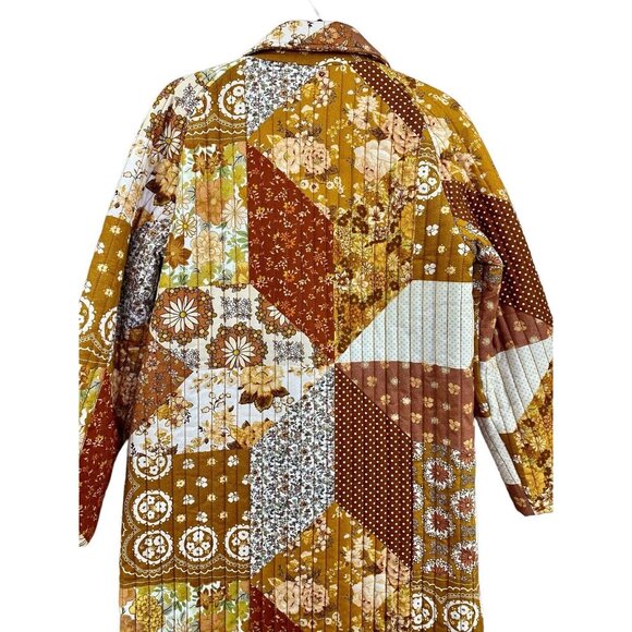 Spell Patchwork Long Coat - Brown and White - Picture 8 of 10